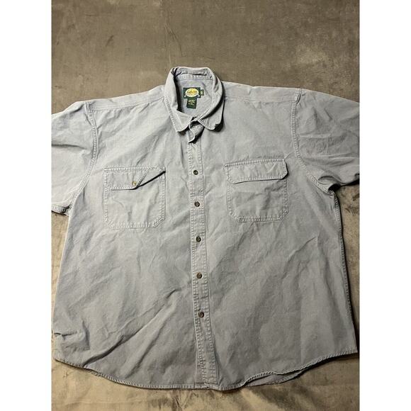 Cabela Outfitter Series Mens Button Down Short Sleeve Short 2xL Blue - Picture 1 of 5